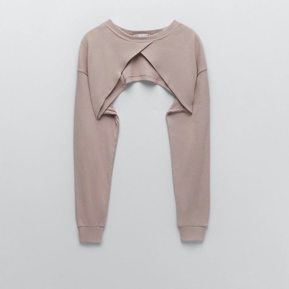 Zara Ribbed Cropped Top - Size M - NWT - Picture 2 of 8